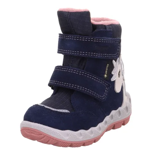 Superfit Baby Mädchen ICEBIRD Gore-Tex Stiefel, BLAU/ROSA 8010 - Wanderschuhe mit wasserdichter und atmungsaktiver GORE-TEX Membrane, kuscheligem Warmfutter und optimaler Passform durch 2 Klettverschlüsse.