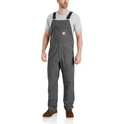 Carhartt Rugged Flex Rigby Bib 102987 - Gravel W50/L32 - Arbeits- & Schutzkleidung: Leichter Stretch-Overall für Herren, der Bewegungsfreiheit bietet und für härteste Arbeiten geeignet ist. Dreifach genähte Nähte und verstärkte Knietaschen sorgen für außergewöhnliche Strapazierfähigkeit.