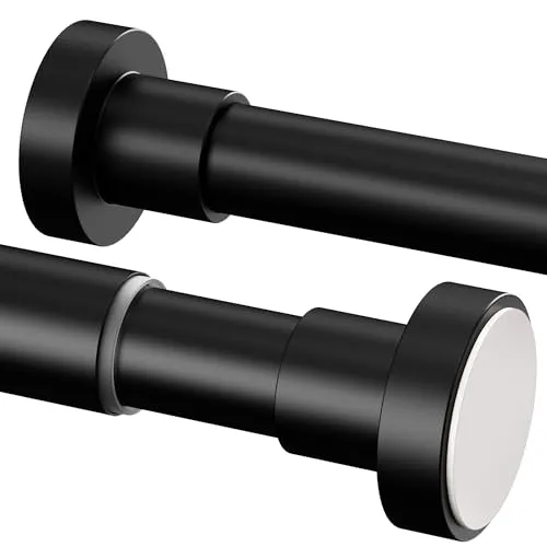 Stück Duschstange ohne Bohren Edelstahl Duschvorhangstange,Teleskopstange für Balkon,Duschvorhang(69-90cm，φ25mm，Schwarz） 1
