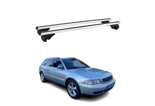 Aluminium Dachträger für Audi A4 B5 Avant (1996-2001) - 75kg - Hochwertiger Dachträger aus leichtem Aluminium, ideal für Audi A4 Avant. Wasserbeständig und abnehmbar, bietet er eine maximale Traglast von 75 kg für vielseitigen Einsatz.