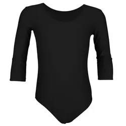 Aquarti Turnanzug Aquarti Mädchen Body 3/4 Arm Ballett Trikot schwarz 128