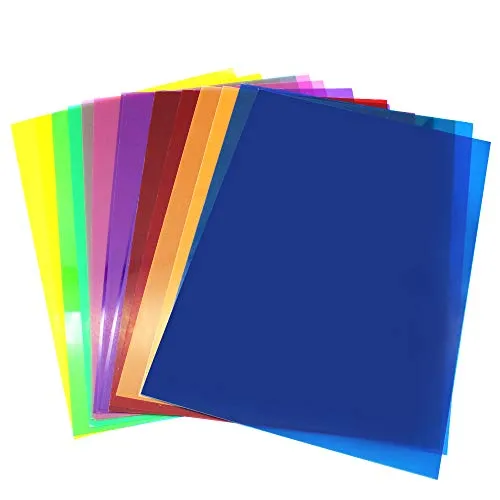 D-Orange 14 Stücke Gel Farbfilter Quadratische Durchsichtige Filterset Farbkorrektur 11.7 x 8.3 Zoll für Fotostudio-Blitz, LED-Videoleuchte, DJ-Licht