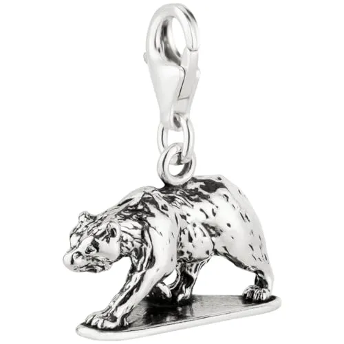 7K Charm Anhänger Bär Grizzlybär aus 925 Sterling Silber (17x13mm)