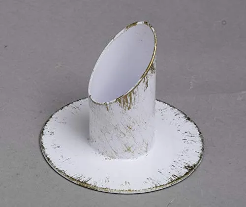 Kerzenleuchter Mega-Leuchter, Langkerzen weiß/Gold für Ø 3 cm Kerzen, Taufkerzen, Kommunionkerzen