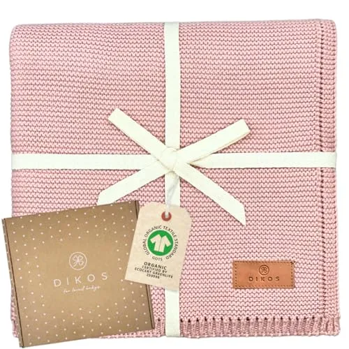 DIKOS® Babydecke aus 100% GOTS Bio Baumwolle rosa in pink von DIKOS
