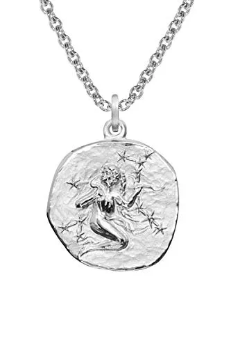 trendor Kette mit Anhänger Sternzeichen Jungfrau - 925 Silber - Elegante Kette mit Jungfrau-Anhänger (24.08.-23.09.), Durchmesser 16 mm, anlaufgeschützt und Made in Germany. Perfekt als persönliches Geschenk für Sternzeichen-Liebhaber.