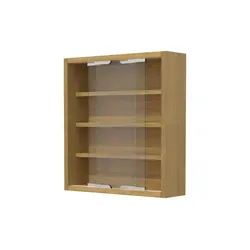 VCM Glasvitrine hängend - Agisa S Buche - Moderne Glasvitrine mit ESG-Sicherheitsglas, 3 variablen Glasböden für flexible Nutzung und platzsparende Aufbewahrung. Maße: H. 40 x B. 37 x T. 10 cm.