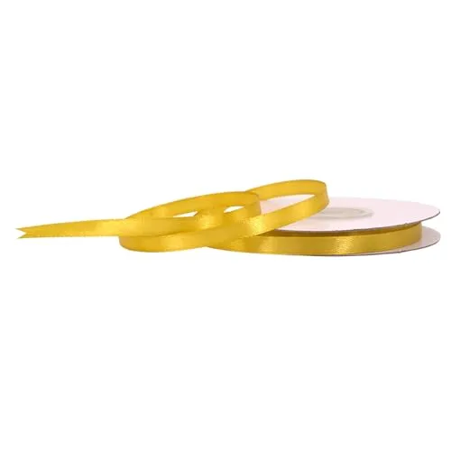 Creativery Satinband 6mm x 25m Rolle - FARBAUSWAHL in 3/6/12/18/25/38/50/75/100mm - farbecht & waschbar - Schleifenband für Hochzeit - Geschenkband zum Verpacken Dekorieren Basteln - Gold 687H