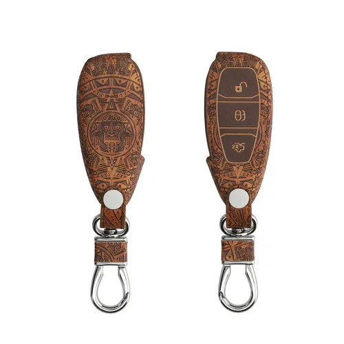 Hülle für Ford 3-Tasten Autoschlüssel Keyless Go Autoschlüssel Kunstleder Case