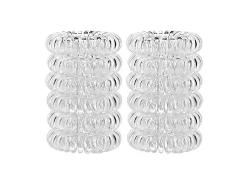LuxusKollektion Spiral-Haargummi 12 Stück Transparente Spirale Telefonkabel Haargummi Set