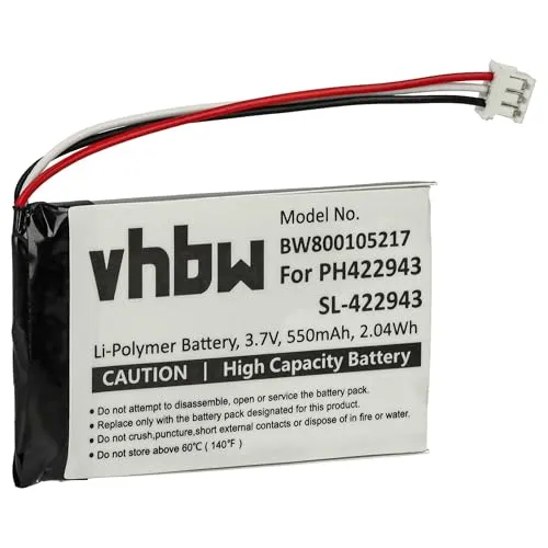 vhbw Akku Ersatz für Philips PH422943 für schnurlos Festnetz Telefon (550 mAh, 3,7 V, Li-Ion)
