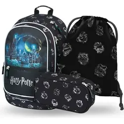 BAAGL Core Harry Potter Hogwarts Rucksack-Set 3tlg: Rucksack, Federmäppchen, Turnbeutel - Schulrucksäcke - Ergonomischer Rucksack mit Platz für Laptop, reflektierenden Elementen und einem Gewicht von nur 900 g. Ideal für kleine Harry Potter-Fans!