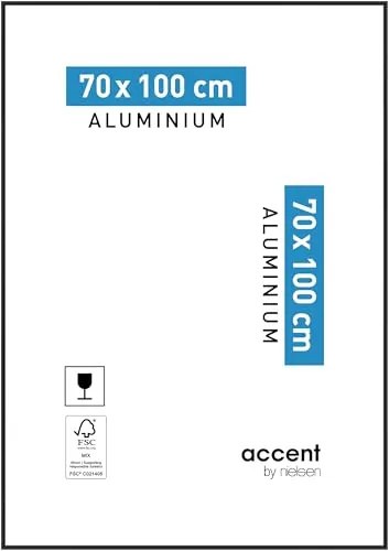 accent by nielsen Bilderrahmen Accent, schmal und elegant - Einzelrahmen aus Aluminium mit nur 7,8 mm Profil, FSC® zertifiziert, ideal für stilvolle Akzente in jedem Raum. Hoch- und Querformat ab DIN A4, inklusive stabiler MDF-Rückwand.