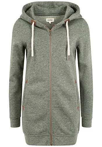 OXMO OXVicky Straight Sweat Zip-Hoodie Damen Sweatjacke Kapuzenjacke Hoodie mit Kapuze Kordel Eingrifftaschen Regular fit, Größe:S, Farbe:Climb Mel (7987853)
