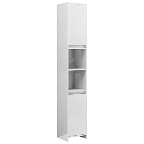 Hochglanz-Weiß Badezimmerschrank 30x30x183,5 cm