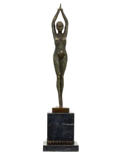 Aubaho Dekoobjekt Bronzeskulptur Tänzerin nach Chiparus Antik-Stil 49cm - Elegante Bronzeskulptur im antiken Stil, inspiriert von Chiparus. Ideal für stilvolle Dekoration. Maße: 11 x 49 x 11 cm, Gewicht: 4 kg – eine besondere Bereicherung für Ihr Zuhause.