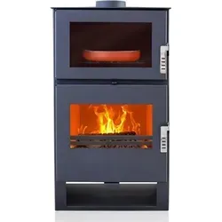 Kaminofen mit Backfach Verso F - 9kW - Schwarz