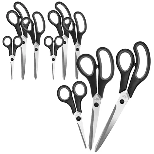 Wilhelm Sell® 6-teilig Scheren-Set, 3 Größen für Haushalt, Küche & Basteln | rostfreier Edelstahl mit Komfortgriff