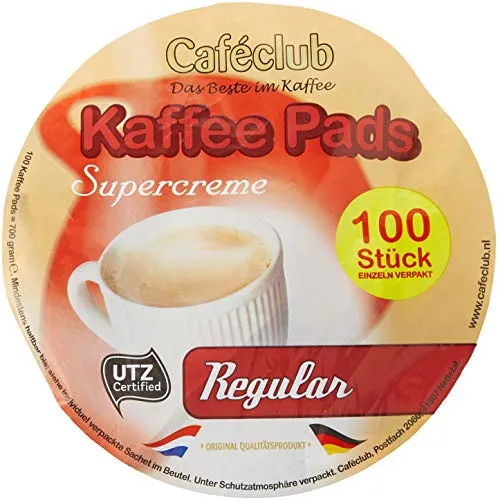 Cafeclub Supercreme Megabeutel Regular 100 Kaffeepads - Kaffee, 100 Kaffeepads für Senseo, intensiver Geschmack und hohe Kompatibilität für perfekten Kaffeegenuss.