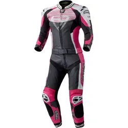MUGENRACE Cira-SR Damen Motorrad Lederkombi 2-Teiler, schwarz-weiss-pink, Größe 34