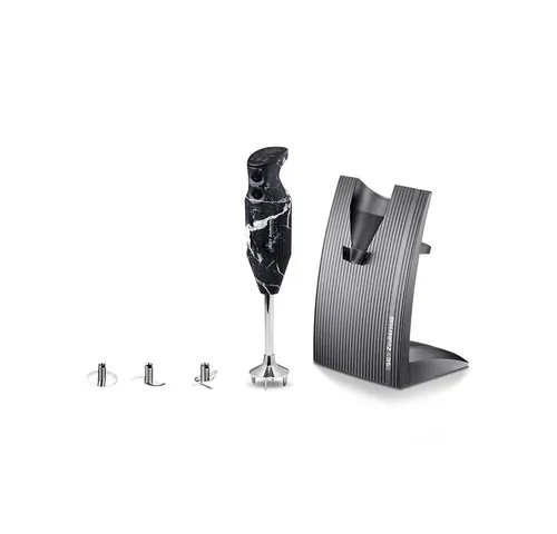 ESGE Zauberstab Design Edition Mamor Schwarz - Stabmixer in elegantem Marmordesign, ausgestattet mit robustem AC-Motor und vielseitigem Zubehör für müheloses Pürieren und Mixen.