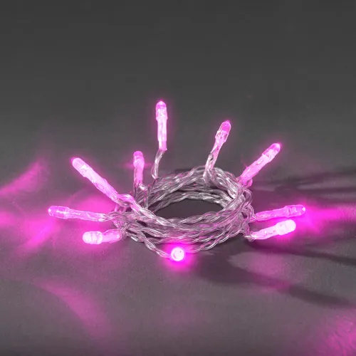 Konstsmide 1408-343 LED Lichterkette 20er pink Batterie innen