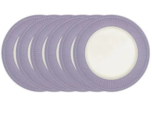 Produktbild Greengate Teller-Set Alice Speiseteller lavender 26,5 cm 6tlg, Steinzeug