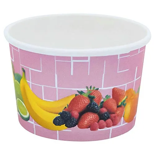 VEPATIM 50 Eisbecher Pappe rund 100 ml Ø 70mm Höhe 45mm Fruchtreigen