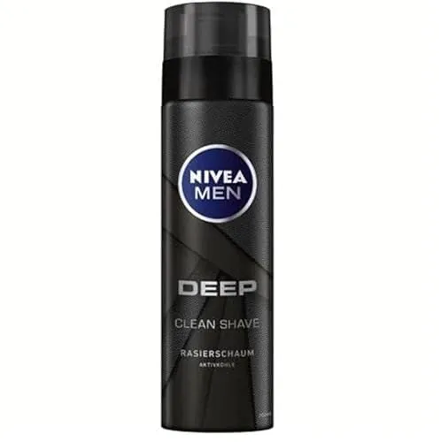 NIVEA MEN Deep Control Rasierschaum (200 ml), Rasierschaum für eine angenehme Rasur, Rasierschaum für Herren mit Black Carbon