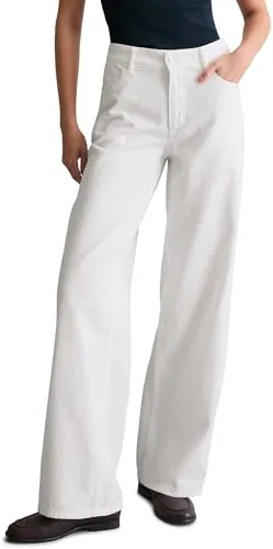 Marc O'Polo Denim Damen Jeanshose Mid Waist Wide Fit, Weiß (White Multi 04) - Vielseitige Damen Jeanshose im klassischen Five-Pocket-Style für sportliche Eleganz. Mit breitem Schnitt und normaler Bundhöhe bietet sie optimalen Tragekomfort und Bewegungsfreiheit. Ideal kombinierbar für jeden Anlass.