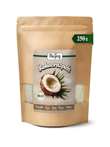 Biojoy BIO-Kokosraspeln (250 g), getrocknet und ungeröstet, Kokosflocken