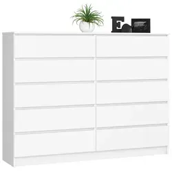 Raumhirsch Furniture Kommode CL3, Weiß, 160x121x40 cm - Elegante Kommode aus hochwertigem Holzwerkstoff mit 8 Schubladen für vielseitige Aufbewahrung. Ideal für moderne Wohnräume und verschiedene Einrichtungsstile.