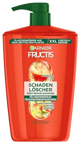 Produktbild Garnier Fructis Schadenlöscher reparierendes Shampoo für geschädigtes Haar XXL, Mit Amla-Öl und pflanzlichen Keraproteinen für weniger Spliss, Maxi Format, 1000ml