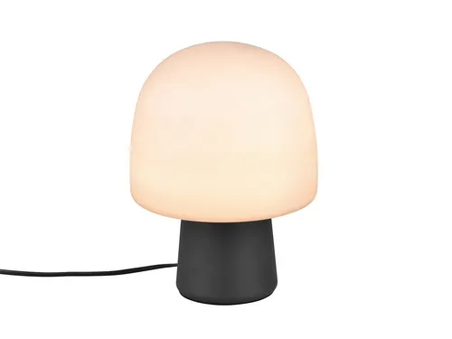 TRIO Leuchten LED Nachttischlampe, Dimmfunktion, LED wechselbar, Warmweiß, kleine coole Pilzlampe für Fensterbank mit Glasschirm, Höhe 27cm