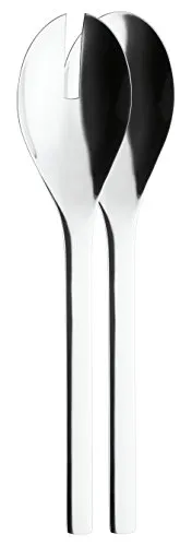 Puresigns ONE Extra Salatbesteck 30cm - 2-teiliges Set aus poliertem Edelstahl, rostfrei und spülmaschinenfest mit modernem Design