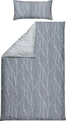 Produktbild REDBEST Wendebettwäsche Microfaser-Satin grau 155x220 cm