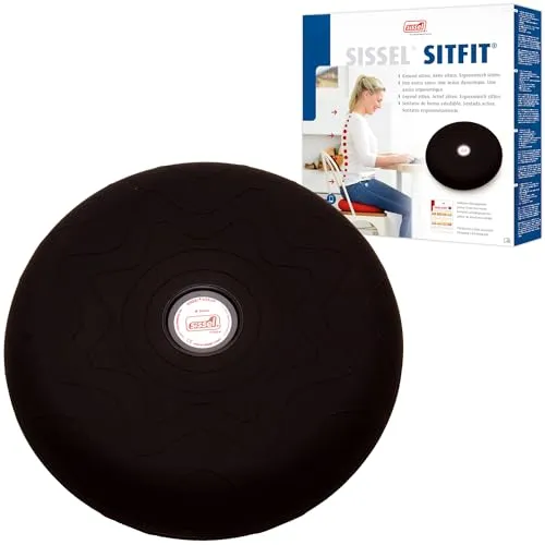 SISSEL SITFIT Black Magic – Luftgefülltes Sitzkissen - Balance Stühle für Gymnastikbälle, fördert gesunde Sitzhaltung und stabilisiert die Rückenmuskulatur – ideal für Büro und Zuhause.