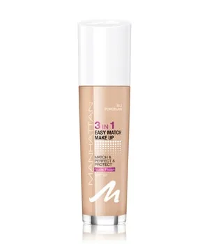 Manhattan 3in1 Easy Match Make Up - Ölfreie Foundation für makellosen Teint, Farbe 30.2 Porcelain - Make-Up Basis mit leichtem, ölfreien Finish, das sich perfekt an deinen Hautton anpasst und für ein natürliches, porenloses Ergebnis sorgt. Enthält Vitamin E und LSF 20 für zusätzlichen Schutz.