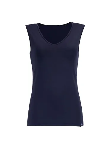 Trigema Damen Trägershirt aus Viskose - Bequem und Figurbetont - T-Shirts für Damen, aus elastischem Single-Jersey mit V-Ausschnitt für optimalen Tragekomfort und einen stylischen Look.