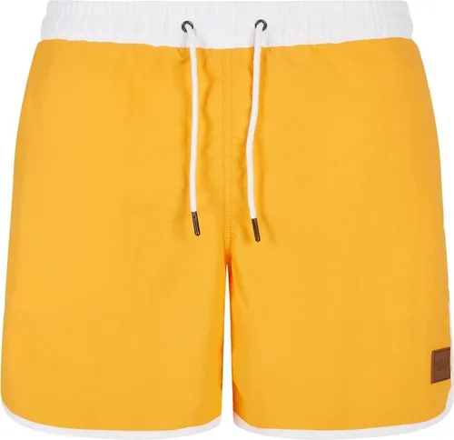 Urban Classics Herren Badehose Retro Swimshorts, Kordelzug, White/magicmango, 5XL - Stylische Retro Swimshorts für Männer mit klassischem Schnitt und Kordelzug für individuellen Sitz. Aus leichtem Material für hohen Tragekomfort. Erhältlich in verschiedenen Farben und Größen von XS bis 5XL.