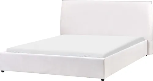 BELIANI Polsterbett Cremeweiß Samtstoff 160 x 200 cm
