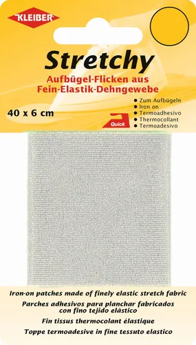 KLEIBER Stretchy-Bügel-Flicken, 400 x 60 mm, hellgrau