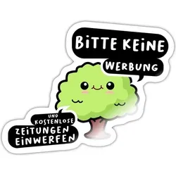 Spreadshirt Briefkasten Aufkleber Bitte Keine Werbung Zeitung Sticker Aufkleber, 10 x 10 cm, Weiß glänzend