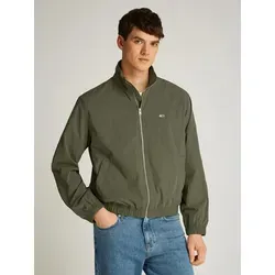 Tommy Jeans Herren Windbreaker Jacke Essential, Grün (Fatigue Green) - Funktionsjacke aus 100% recyceltem Nylon, ideal für den Übergang, bietet warmen Tragekomfort und Schutz vor Wind. Zeitloses Design mit Stehkragen für jeden Anlass.