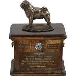 Mops Urne für Hund Asche mit Statue von Art-Dog