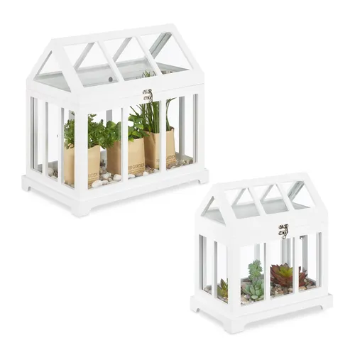 Mini Gewächshaus Indoor Pflanzenhaus 2-teilig - Praktisches klappbares Zimmergewächshaus für Pflanzen, ideal zur Anzucht und Vermehrung, sorgt für optimales Wachstum bei begrenztem Platz.
