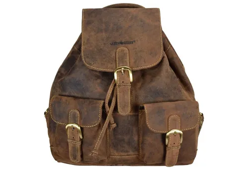 Greenburry Vintage Rucksack aus Leder, braun | 30x36x10cm - Hochwertiger Rucksack aus gewachstem Rindleder mit praktischen Magnetverschlüssen und verstellbaren Rückengurten – ideal für stilvolle Ausflüge.