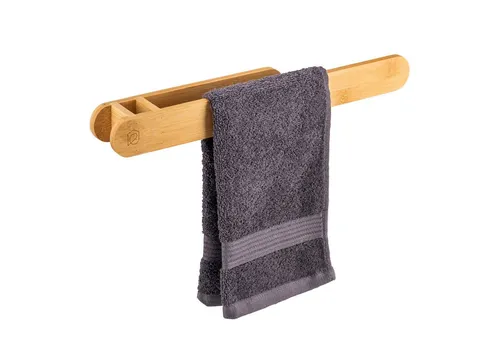 eluno Handtuchstange Toilettenpapierhalter aus Bambus in braun von eluno