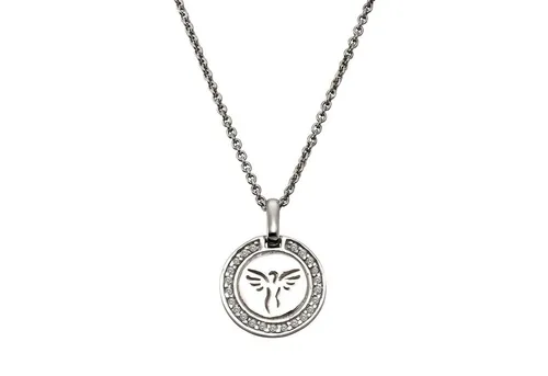 CELESTA Kette mit Engel-Motiv aus Silber 925 - Ketten mit Anhänger, rhodiniert für strahlenden Glanz, 36/40cm lang, ideal als Geschenk für besondere Anlässe oder zur persönlichen Freude.