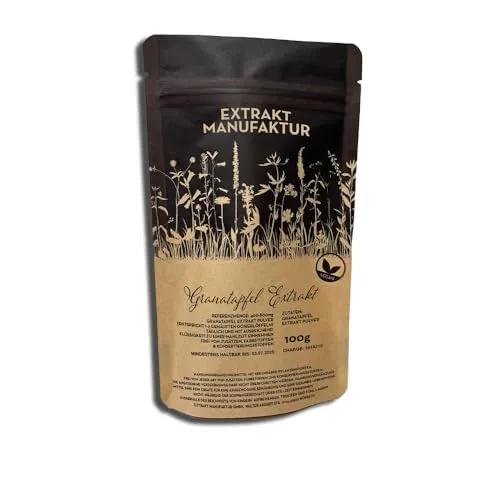 100g Granatapfel Extrakt PULVER - ohne Zusatzstoffe - Punica granatum, pomegranate hochdosiert, konzentriert, naturrein & vegan